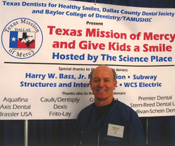Dentist Dr. Dale Greer volunteering at Texas Mission of Mercy in Dallas