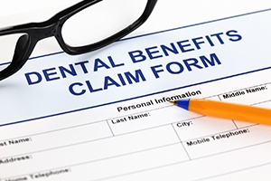 Dental benefits form on a table